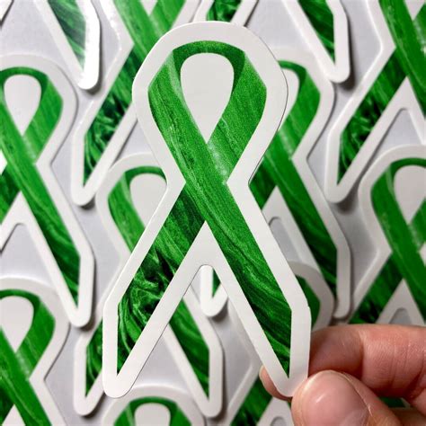 Mental Health Awareness Ribbon, Green Awareness Ribbon, Healing Support ...