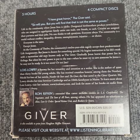 The Giver Lois Lowry Audiobook
