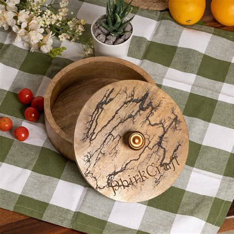 PHIRKCRAFT Wooden Chapati Box for Home | Roti Casserole for Kitchen ...