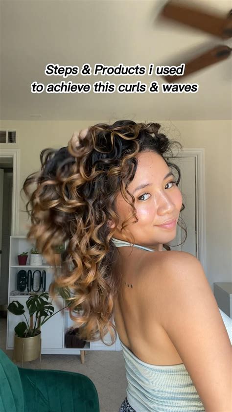Curly wavy hair routine hair care natural curls waves hair styling ...