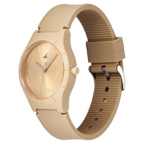 Fastrack Tees Wanderlust Quartz Analog Beige Dial Silicone Strap Watch ...