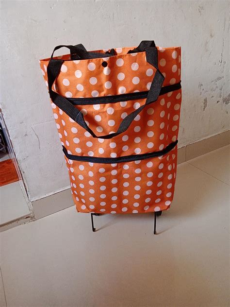 V R ENTERPRISE Foldable Shopping Trolley Carry Bag for Vegetables and ...