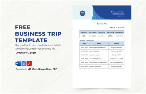 Editable Travel Templates in Word to Download