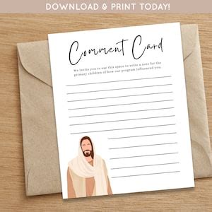 Image result for Primary Program Comment Card Template