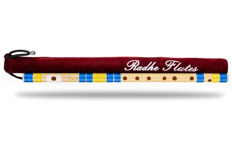 Radhe Flutes | C Natural Right Handed Middle Bansuri | Blue & Yellow ...