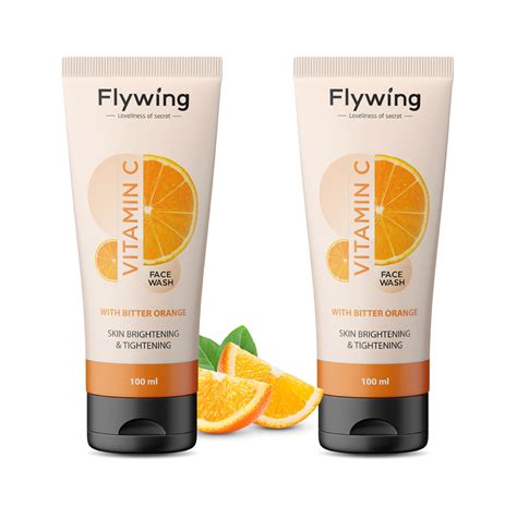 Flywing Vitamin C Face Wash | For Brightening skin | Pack of 2-100ml (2 ...