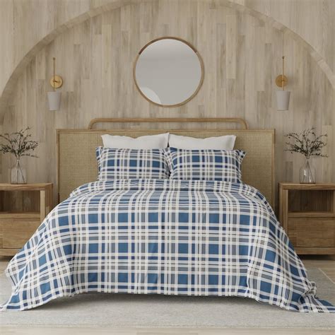 Buy LAYERS Zen 225TC Checked 3Pcs King Bedsheet Set from Layers at just ...