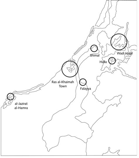 Map of ras al-khaimah, showing the location of jazirat