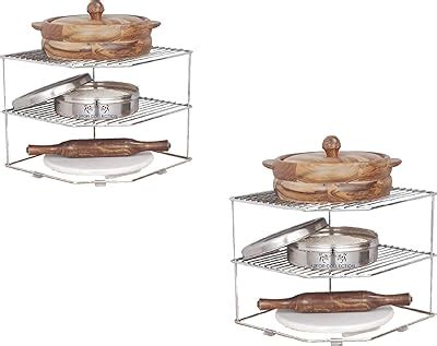 12FOR COLLECTION Stainless Steel 3-Tier Countertop Storage Rack For ...