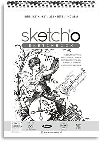 Anupam SketchO Sketch Book A3 Top Spiral Bound Sketchpad Acid Free ...