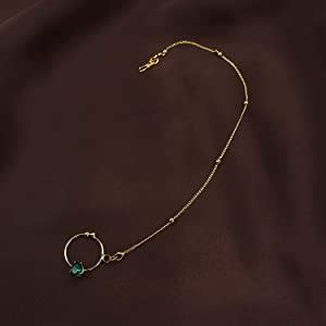 Buy I Jewels 18k Gold Plated Traditional Ethnic Bridal Nose Ring/Nath ...