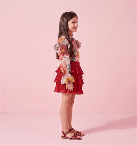 Girls Maroon Printed Top & Skirt Set 2071 – Tiny Girl