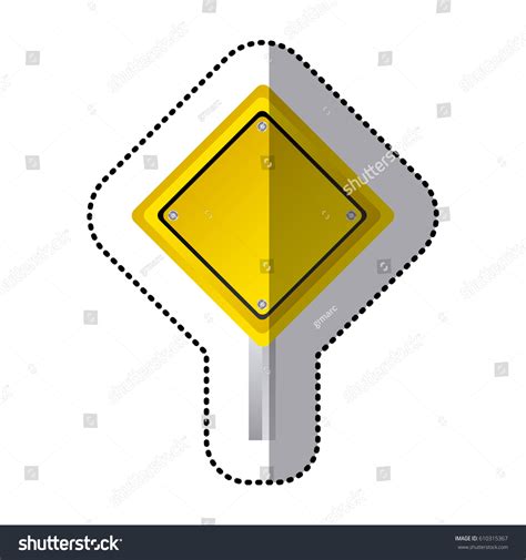 Sticker Yellow Diamond Shape Traffic Sign Stock Vector (Royalty Free ...