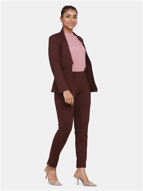 Stretch Pant Suit for Women - Chocolate Brown – The Ambition Collective