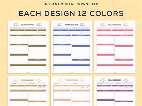 Buy Pharmacology Drug Template, Nursing Student Pharmacology Template ...