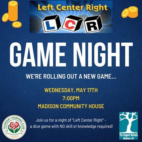 "Left Center Right" Game Night co-hosted with The Thursday Morning Club ...