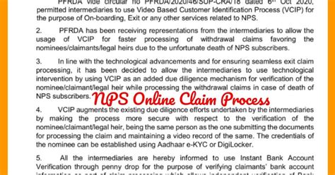 NPS Online Claim Process - by Intermediaries using Technology - Aadhaar ...