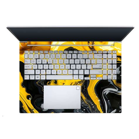 Yellow and Black Paint Swirls Asus Vivobook X1605ZA Laptop Skin