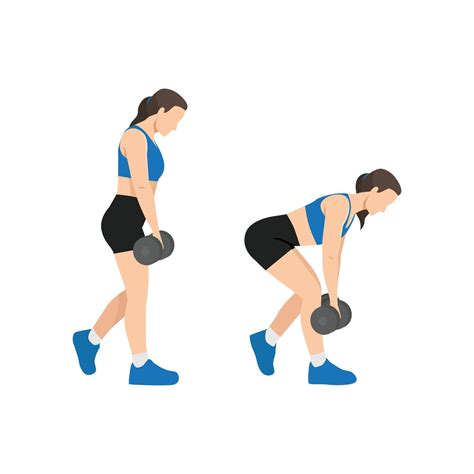 Woman doing b stance Romanian deadlift with dumbbell for glute exercise ...