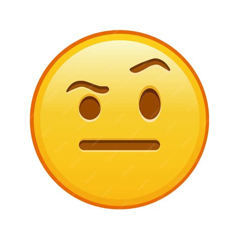 Premium Vector | Face with one eyebrow raised Large size of yellow ...