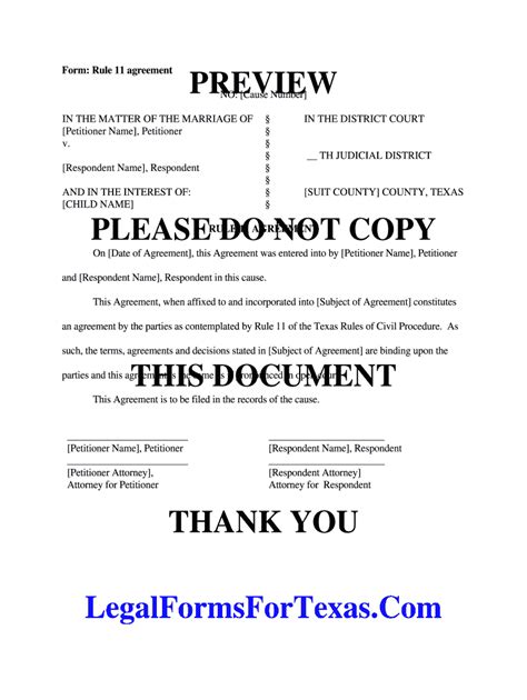 Rule 11 Agreement - Blank Fillable Template | Fill Out, Print ...