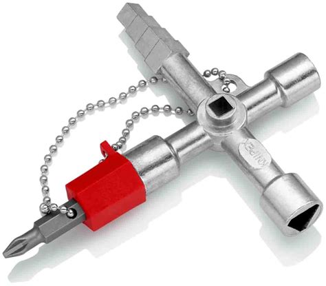 00 11 04 Knipex | Knipex Die Cast Zinc 4-way Control Cabinet Key | 500 ...