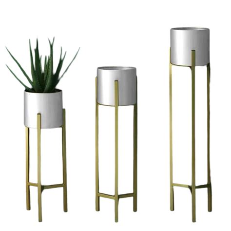 Metal Floor Planter Set with Foldable Stand(Pack of 3) – Upavana