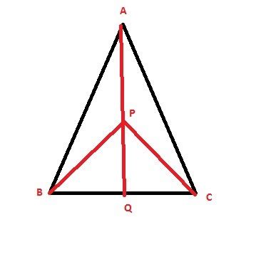 bisectors of angle b and angle c in triangle ABC meet each other at p ...
