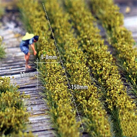 Buy Tiardey Static Rice Field Grass Model Rice Field Scene Railway ...