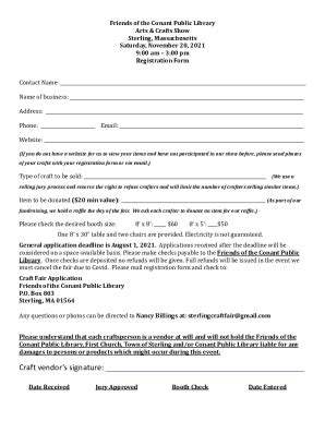 Fillable Online 2021 Craft Fair Registration Form .docx Fax Email Print ...