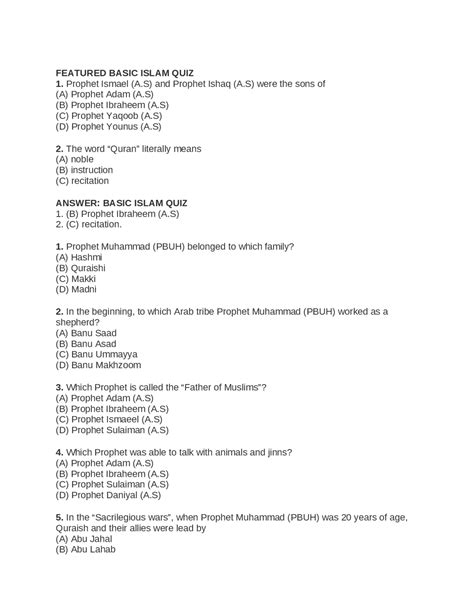 Islam Knowledge Questions 的图像结果