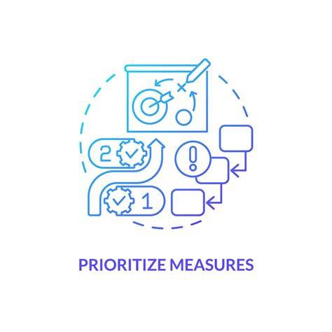 Prioritize measures blue gradient concept icon. Define goals and ...