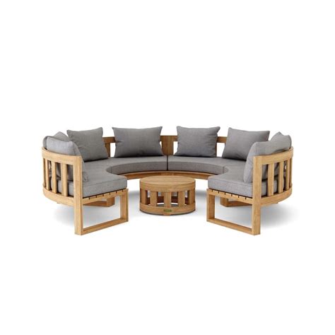 St Charles 8 Person Teak Seating Set in Cast Slate by Lakeview Outdoor ...