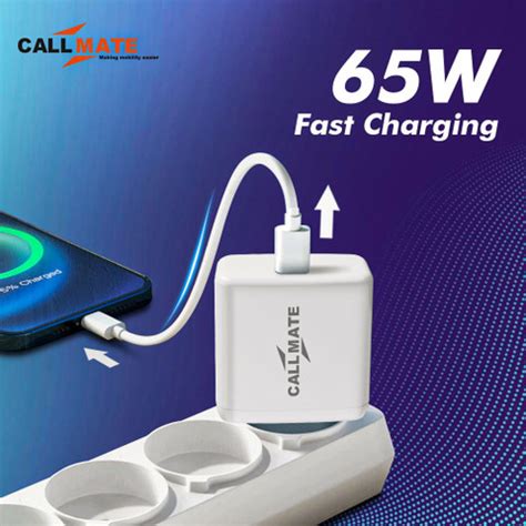 Callmate 65 W 6 A Wall Charger for Mobile with Detachable Cable ...