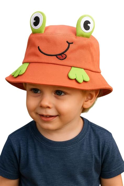 Buy Krystle Cute Frog-Themed Kid's Bucket Hat for Outdoor Fun (Red,1-5 ...