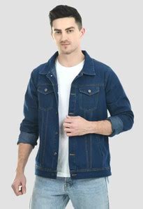 VERTICALS Full Sleeve Solid Men Denim Jacket - Buy VERTICALS Full ...