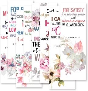 Creatie Bible Scripture Verse Bookmarks Floral Watercolor Print|Pack of ...