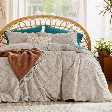 Amazon.com: Bedsure Boho Duvet Cover Full Size - Boho Bedding, Tufted ...