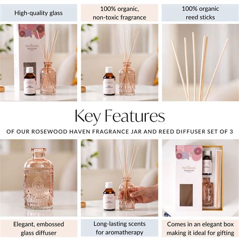 Rosewood Haven Fragrance Jar And Reed Diffuser Gift Set Of 3 Online ...