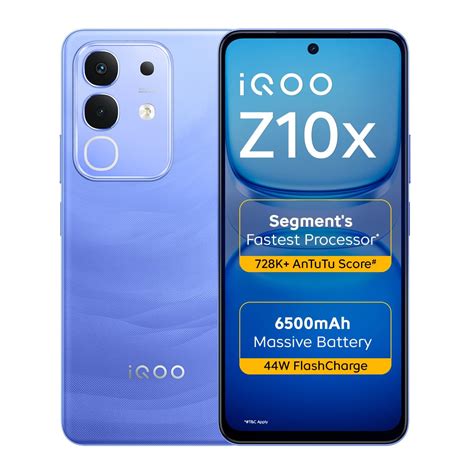 iQOO Z10x 5G (Ultramarine, 6GB RAM, 128GB Storage) | 6500 mAh Large ...