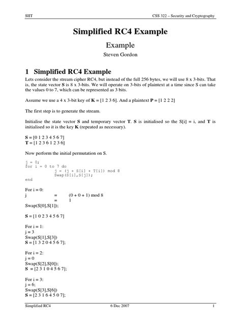 Image result for RC4 Encryption Example