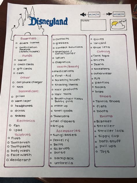 Disneyland ride checklist free printable – Artofit