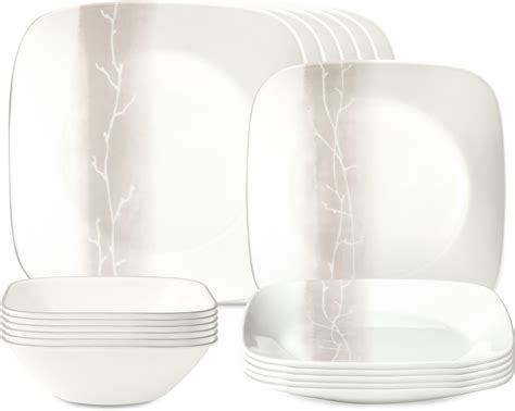 Amazon.com | Corelle Square Splendor 12-piece Dinnerware Set, Service ...