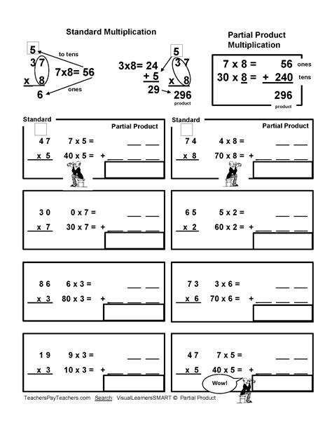 Partial Products Multiplication Worksheet