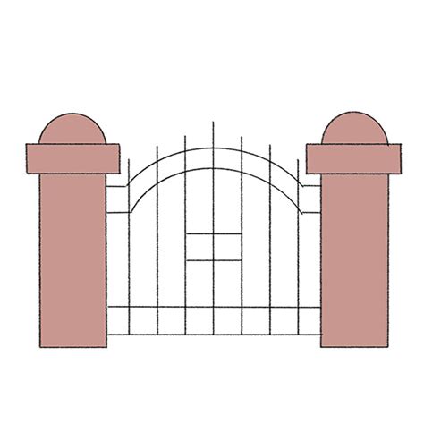 Image result for How to Draw Open Gate