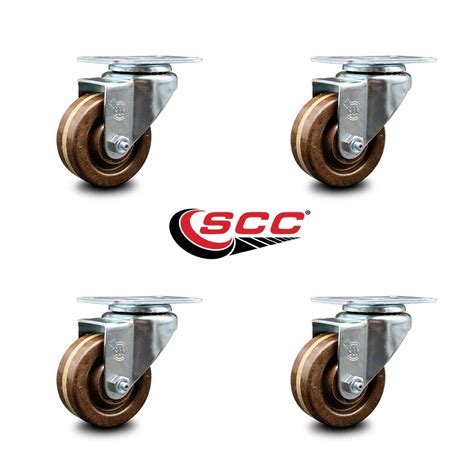 Buy High Temperature Phenolic Swivel Top Plate Caster Set of 4 with ...