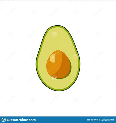 The One Flat Green Simple Avocado Stock Vector - Illustration of food, advertisings: 249210070