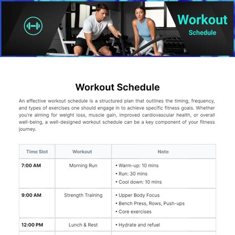 Workout Schedule Form 的图像结果