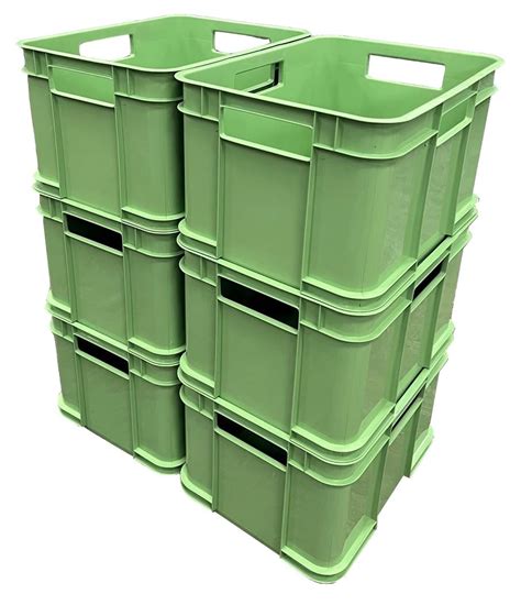 6 x 16 Litre Small Unibox Industrial Stacking Plastic Storage Boxes ...