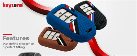 Keyzone Striped Silicone Compatible for Honda City, Civic, Amaze ...